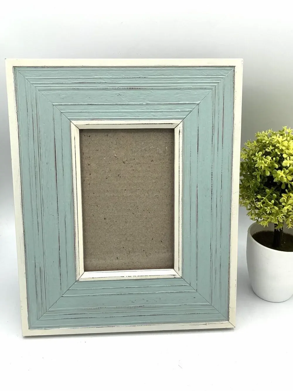 Lane Furniture Distressed Teal & Cream Farmhouse Picture Frame 4x6